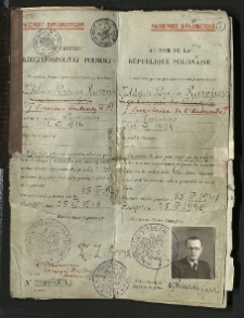 Paszport dyplomatyczny Jerzego Kurcyusza na nazwisko Adam Nowina Kurcyusz